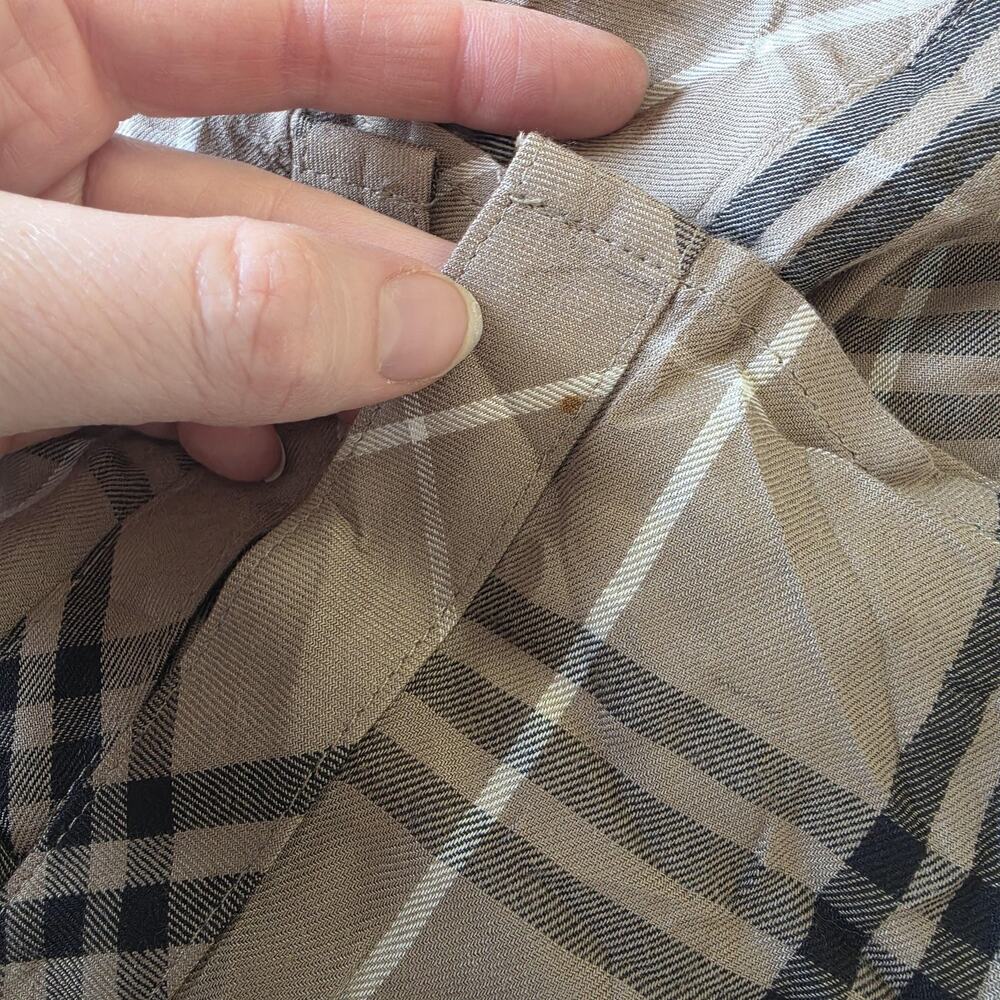 J.Jill Button Up Shirt Womens XL Beige Plaid Rayon Long Sleeve Basic Fall Top - Picture 7 of 8